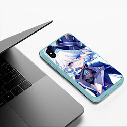 Чехол iPhone XS Max матовый Genshin Impact Фурина, цвет: 3D-мятный — фото 2