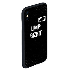 Чехол iPhone XS Max матовый Limp Bizkit glitch на темном фоне посередине, цвет: 3D-черный — фото 2