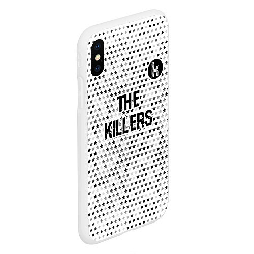 Чехол iPhone XS Max матовый The Killers glitch на светлом фоне посередине / 3D-Белый – фото 2