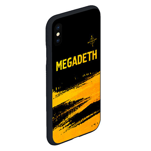 Чехол iPhone XS Max матовый Megadeth - gold gradient посередине / 3D-Черный – фото 2