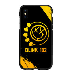 Чехол iPhone XS Max матовый Blink 182 - gold gradient, цвет: 3D-черный
