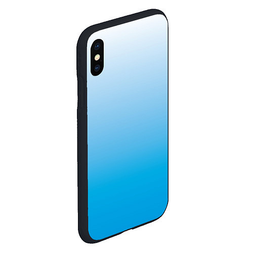 Чехол iPhone XS Max матовый Небесный голубой градиент / 3D-Черный – фото 2
