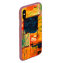 Чехол iPhone XS Max матовый Арт стиль красками, цвет: 3D-малиновый — фото 2