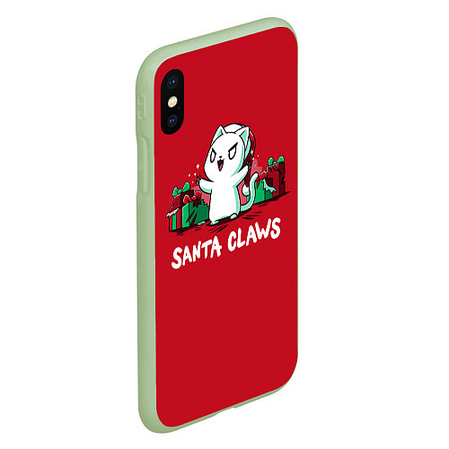 Чехол iPhone XS Max матовый Santa claws / 3D-Салатовый – фото 2