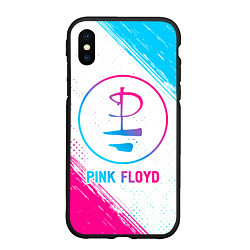 Чехол iPhone XS Max матовый Pink Floyd neon gradient style, цвет: 3D-черный