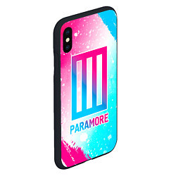 Чехол iPhone XS Max матовый Paramore neon gradient style, цвет: 3D-черный — фото 2