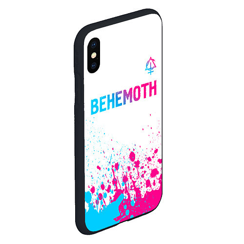 Чехол iPhone XS Max матовый Behemoth neon gradient style посередине / 3D-Черный – фото 2