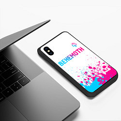 Чехол iPhone XS Max матовый Behemoth neon gradient style посередине, цвет: 3D-черный — фото 2