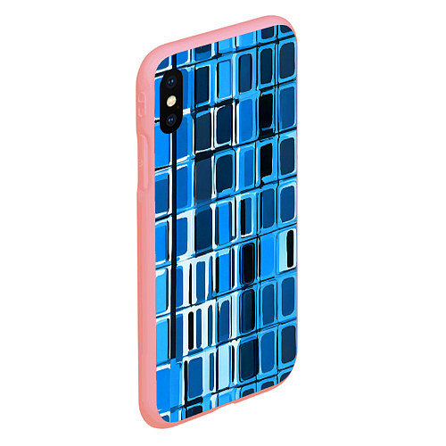 Чехол iPhone XS Max матовый Синие прямоугольники / 3D-Баблгам – фото 2