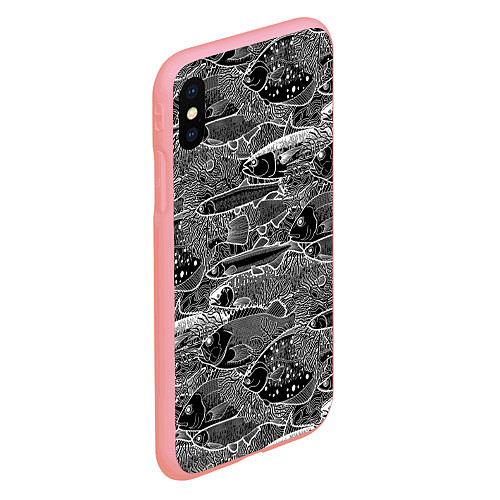 Чехол iPhone XS Max матовый Экзотические рыбы и кораллы / 3D-Баблгам – фото 2