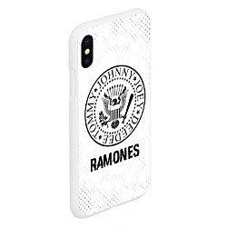 Чехол iPhone XS Max матовый Ramones glitch на светлом фоне, цвет: 3D-белый — фото 2