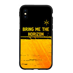 Чехол iPhone XS Max матовый Bring Me the Horizon - gold gradient посередине, цвет: 3D-черный