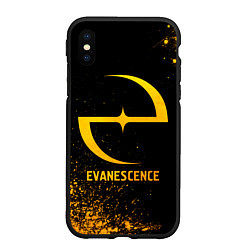 Чехол iPhone XS Max матовый Evanescence - gold gradient, цвет: 3D-черный