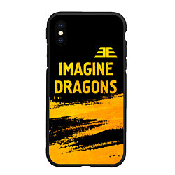 Чехол iPhone XS Max матовый Imagine Dragons - gold gradient посередине, цвет: 3D-черный