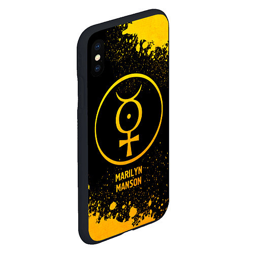 Чехол iPhone XS Max матовый Marilyn Manson - gold gradient / 3D-Черный – фото 2