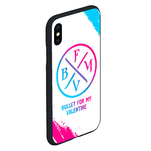 Чехол iPhone XS Max матовый Bullet For My Valentine neon gradient style / 3D-Черный – фото 2