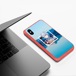 Чехол iPhone XS Max матовый Камисато Аято, цвет: 3D-красный — фото 2