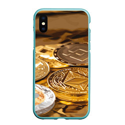Чехол iPhone XS Max матовый Виртуальные монеты