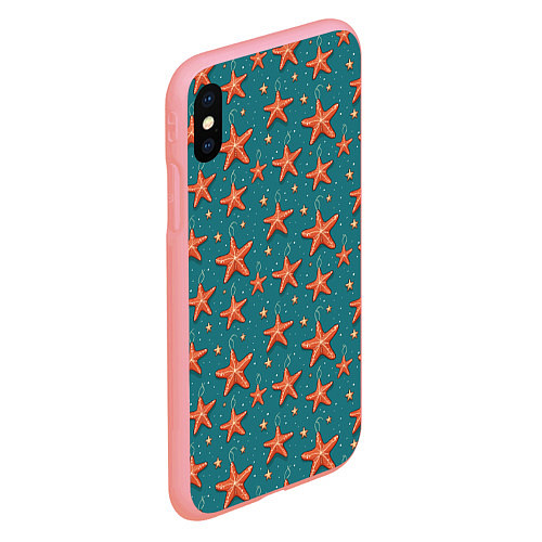 Чехол iPhone XS Max матовый Морские звезды тоже хотят на ёлку / 3D-Баблгам – фото 2