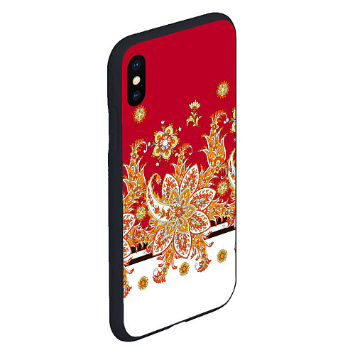 Чехол iPhone XS Max матовый Сказочный цветочный узор / 3D-Черный – фото 2