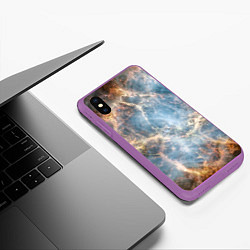 Чехол iPhone XS Max матовый Крабовидная туманность, цвет: 3D-фиолетовый — фото 2