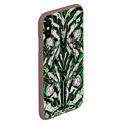 Чехол iPhone XS Max матовый Зелёная кибернетическая броня, цвет: 3D-коричневый — фото 2