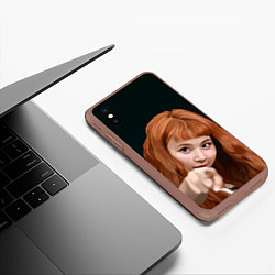 Чехол iPhone XS Max матовый Момо Твайс, цвет: 3D-коричневый — фото 2