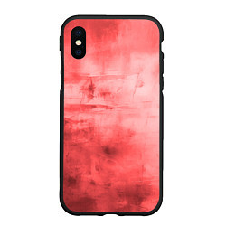 Чехол iPhone XS Max матовый Красный гранж, цвет: 3D-черный