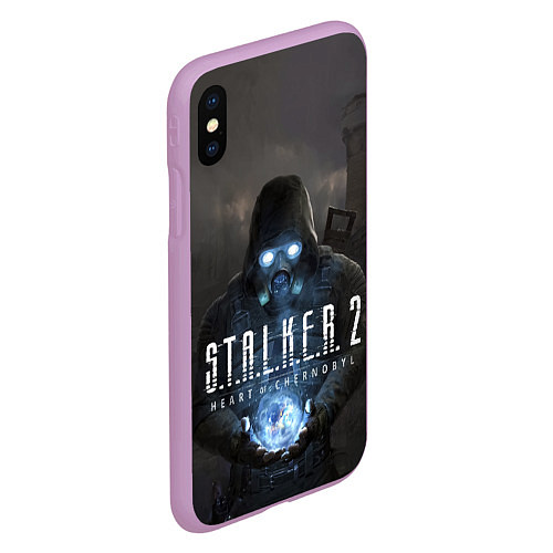 Чехол iPhone XS Max матовый STALKER 2 одиночка с артефактом / 3D-Сиреневый – фото 2