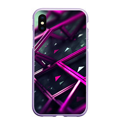 Чехол iPhone XS Max матовый Фиолетовая абстрактная конструкция, цвет: 3D-светло-сиреневый