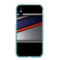 Чехол iPhone XS Max матовый Blue black red