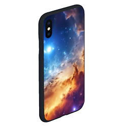 Чехол iPhone XS Max матовый Оранжевая небула космос, цвет: 3D-черный — фото 2