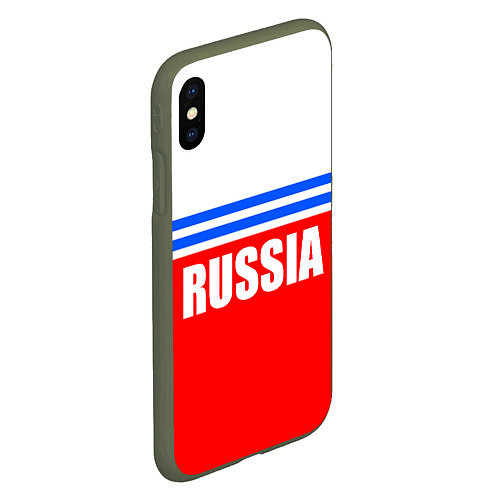 Чехол iPhone XS Max матовый Russia - classic / 3D-Темно-зеленый – фото 2