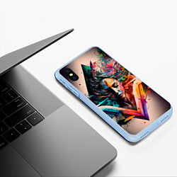 Чехол iPhone XS Max матовый Свободная от рамок, цвет: 3D-голубой — фото 2