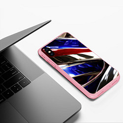 Чехол iPhone XS Max матовый Металлические абстрактные вставки, цвет: 3D-баблгам — фото 2