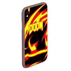 Чехол iPhone XS Max матовый Doom eternal fire storm, цвет: 3D-коричневый — фото 2