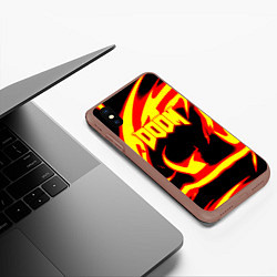 Чехол iPhone XS Max матовый Doom eternal fire storm, цвет: 3D-коричневый — фото 2