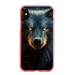 Чехол iPhone XS Max матовый Волк арт-портрет, цвет: 3D-баблгам