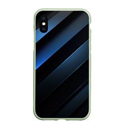 Чехол iPhone XS Max матовый Синий хаос, цвет: 3D-салатовый