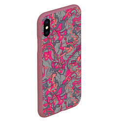 Чехол iPhone XS Max матовый Розовый серый сон, цвет: 3D-малиновый — фото 2
