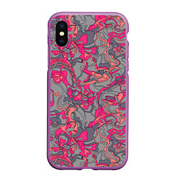 Чехол iPhone XS Max матовый Розовый серый сон, цвет: 3D-фиолетовый