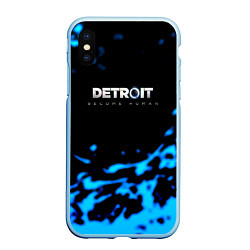 Чехол iPhone XS Max матовый Detroit become human голубая кровь, цвет: 3D-голубой