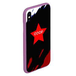 Чехол iPhone XS Max матовый Ссср моя страна краски, цвет: 3D-фиолетовый — фото 2