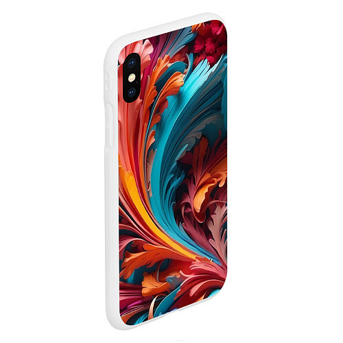 Чехол iPhone XS Max матовый Красивый яркий узорчик / 3D-Белый – фото 2