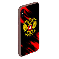 Чехол iPhone XS Max матовый Герб РФ патриотический краски, цвет: 3D-коричневый — фото 2