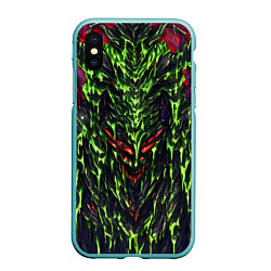 Чехол iPhone XS Max матовый Green and red slime