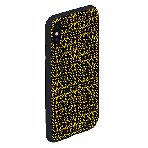 Чехол iPhone XS Max матовый Узоры чёрно-золотой паттерн / 3D-Черный – фото 2