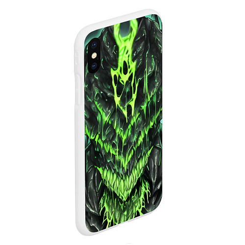 Чехол iPhone XS Max матовый Green slime / 3D-Белый – фото 2