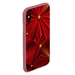 Чехол iPhone XS Max матовый Красный материал со складками, цвет: 3D-малиновый — фото 2