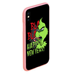 Чехол iPhone XS Max матовый Grinch - happy New Year, цвет: 3D-баблгам — фото 2